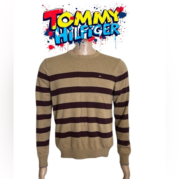Tommy Hilfiger stripped sweater site sm mens - Picture 1 of 8